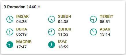 Jadwal Buka Puasa 9 Ramadan 1440 H Jakarta