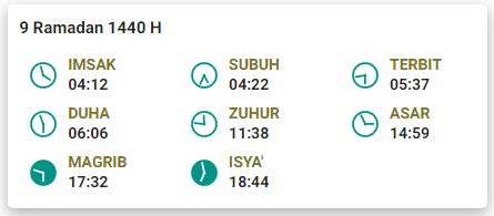 Jadwal Buka Puasa 9 Ramadan 1440 H Semarang