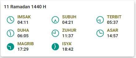 Jadwal Imsak 11 Ramadan 1440 H Surakarta