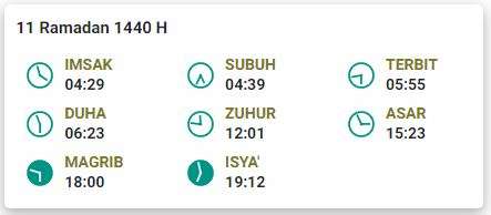 Jadwal imsak 11 Ramadan 1440 Palembang