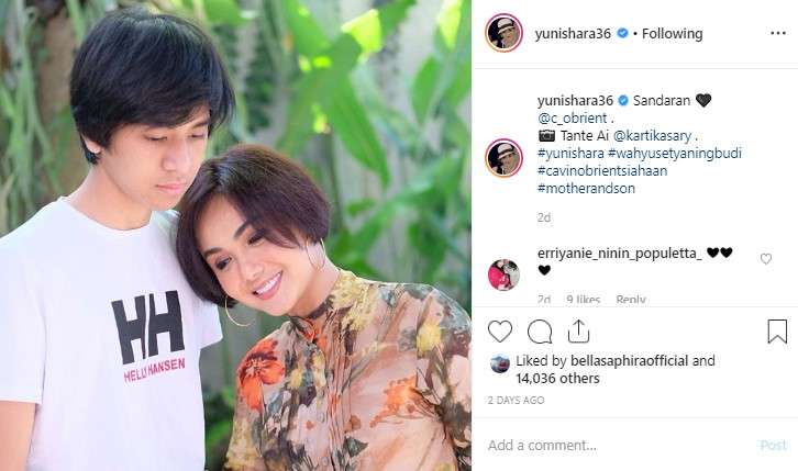 Yuni Shara dan putranya