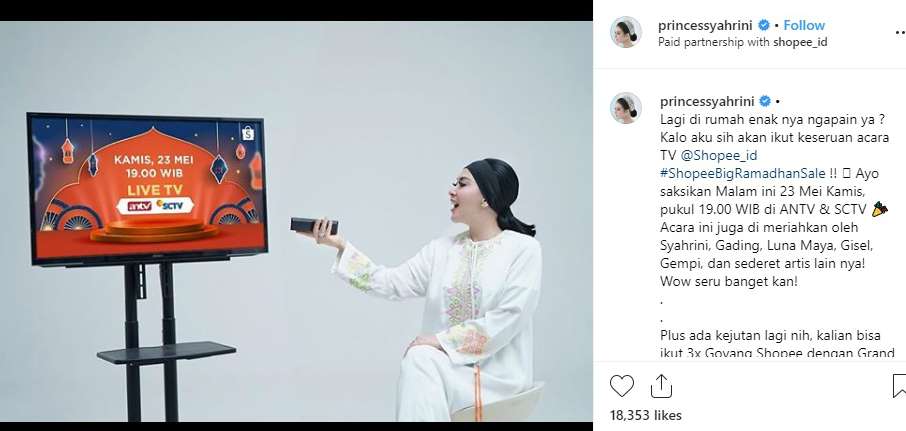 Syahrini Shopee