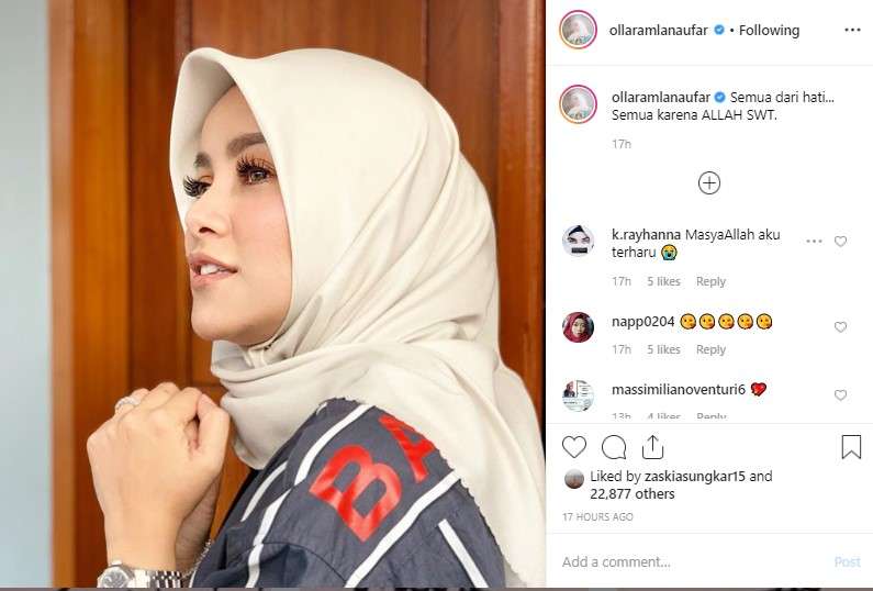 Olla Ramlan berhijab