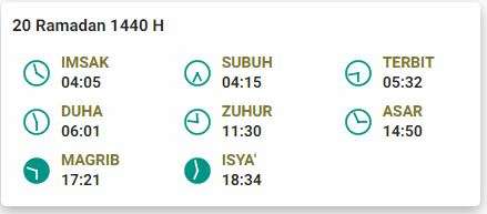 Jadwal Imsak 20 Ramadan 1440 H Malang