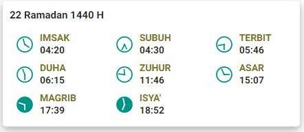 Jadwal Imsak 22 Ramadan 1440 H