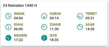 Jadwal imsak 24 Ramadan 1440 H Surabaya