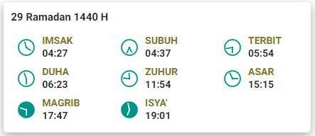 Jadwal Imsak 29 Ramadan 1440 H Jakarta