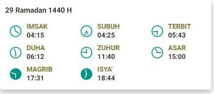 Jadwal Imsak 29 Ramadan 1440 H Yogyakarta