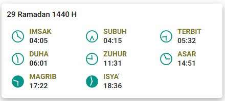 Jadwal Imsak 29 Ramadan 1440 H Surabaya