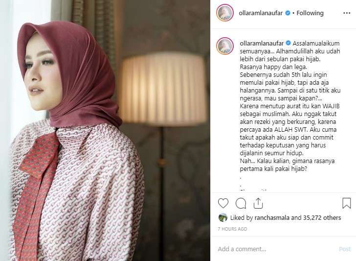 Olla Ramlan berhijab