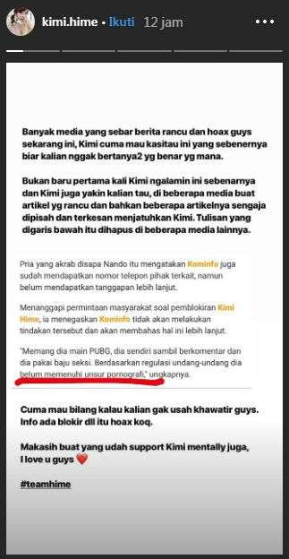 Youtuber Kimi Hime dipanggil Kominfo terkait kontennya (Foto: Instagram/@kimi.hime)