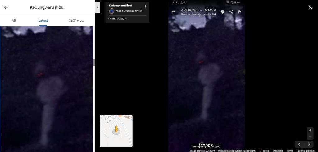 Pocong di Google Street View