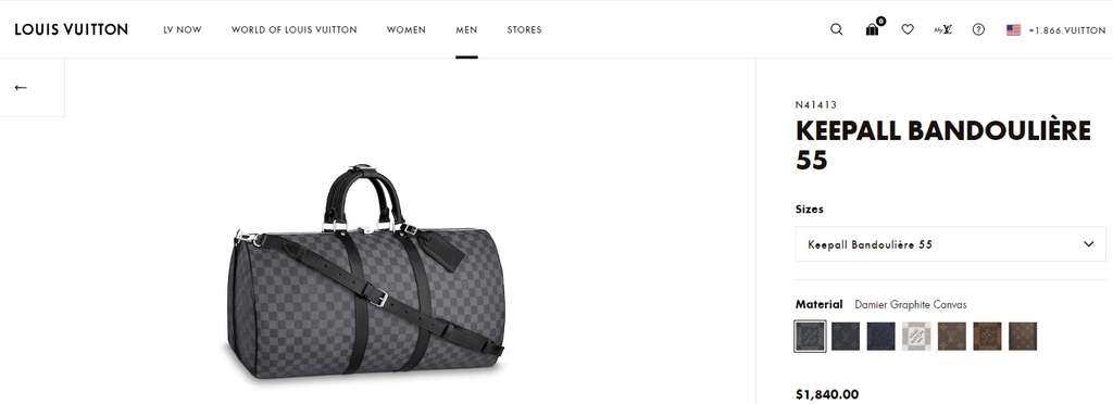 Louis Vuitton Keepall Bandouliere 55 Damier Graphite Canvas