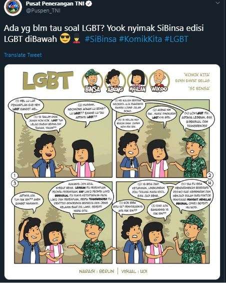 Unggahan Puspen TNI yang memancing kontroversi