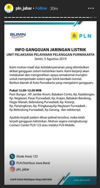 Pemadaman Listrik Bergilir Jabar
