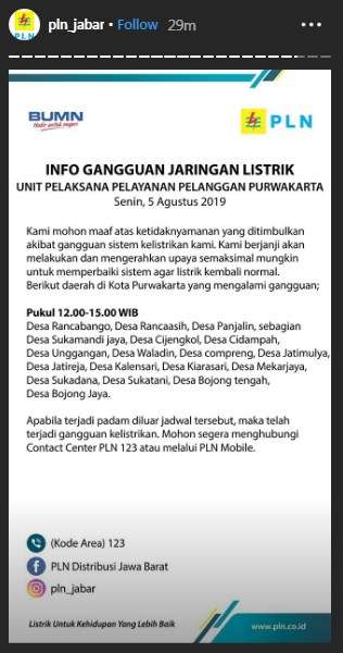Pemadaman Listrik Bergilir Jabar