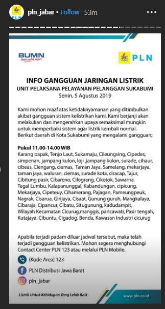 Pemadaman Listrik Bergilir Jabar