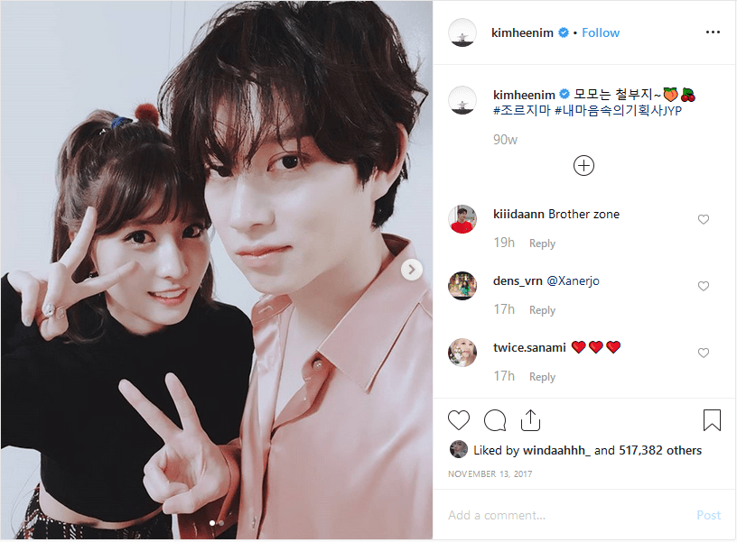 Intip Momen Manis Momo Twice dan Heechul Super Junior