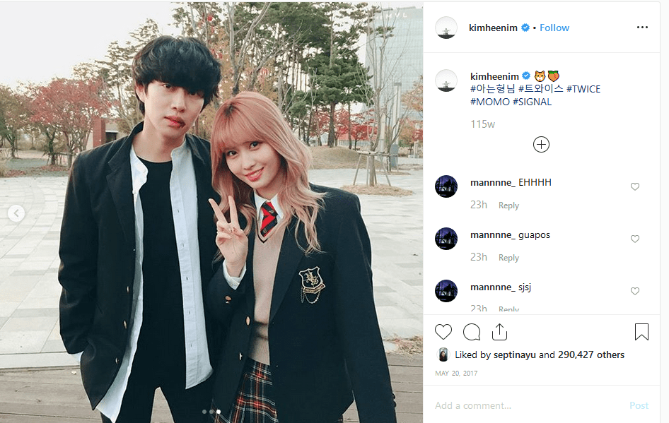 Intip Momen Manis Momo Twice dan Heechul Super Junior