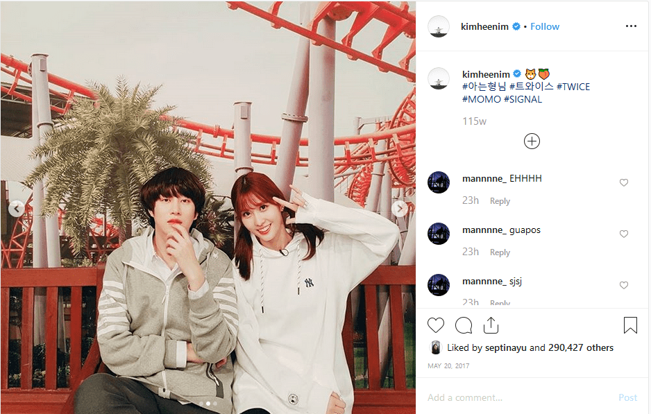 Intip Momen Manis Momo Twice dan Heechul Super Junior