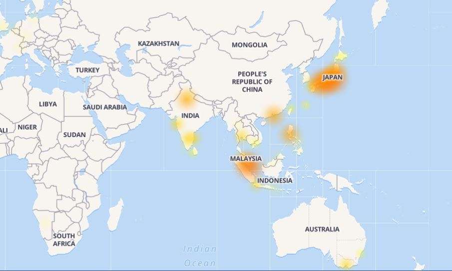 Lokasi Gmail alami masalah (Foto: DownDetector) Lokasi Gmail alami masalah (Foto: DownDetector)