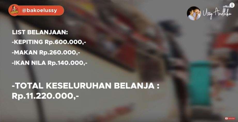 total belanjaan ussy