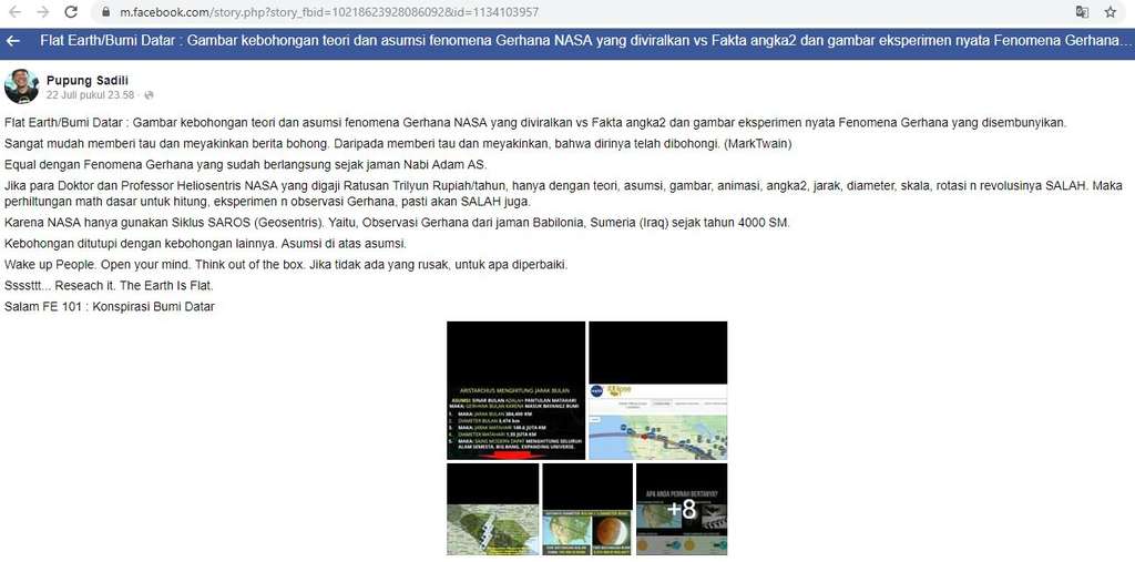 Unggahan Pupung (Foto: Facebook)