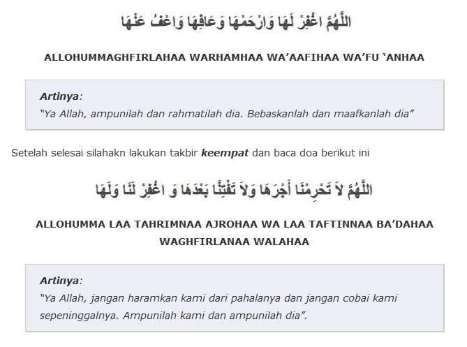 Bacaan Sholat Jenazah