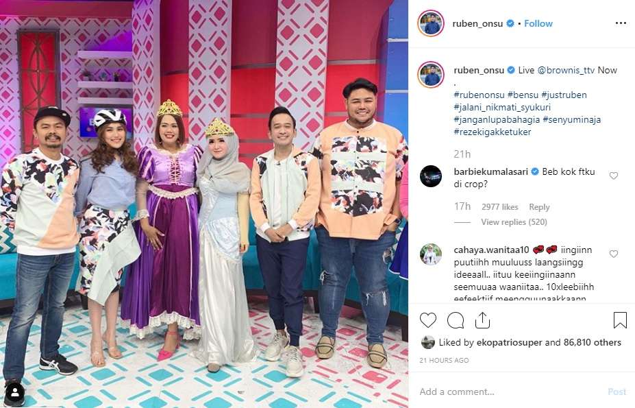 Unggahan Ruben Onsu Menghapus Foto Barbie Kumalasari