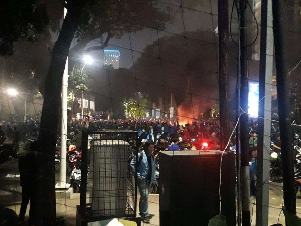 Demonstrasi mahasiswa di Gedung DPR/MPR
