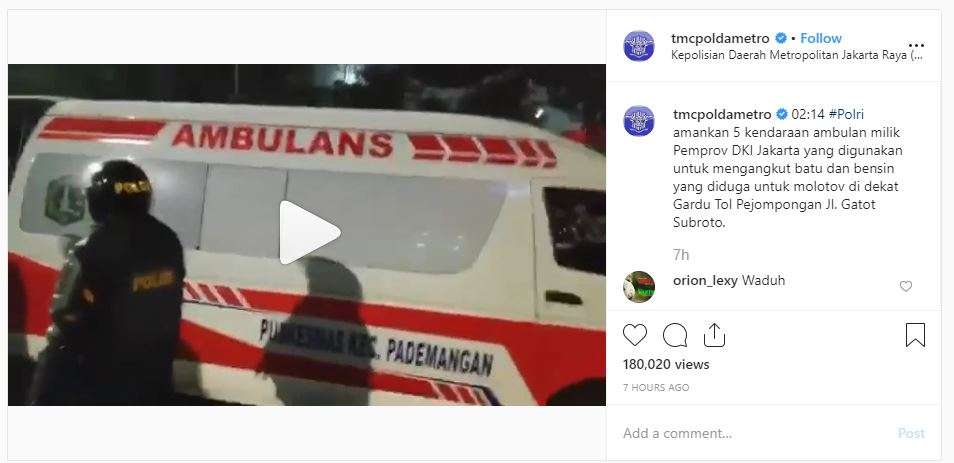 Ambulans yang diamankan polisi