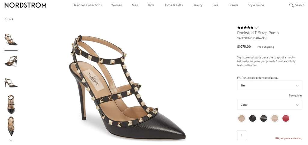 Valentino Garavani Rockstud T-Strap Pump