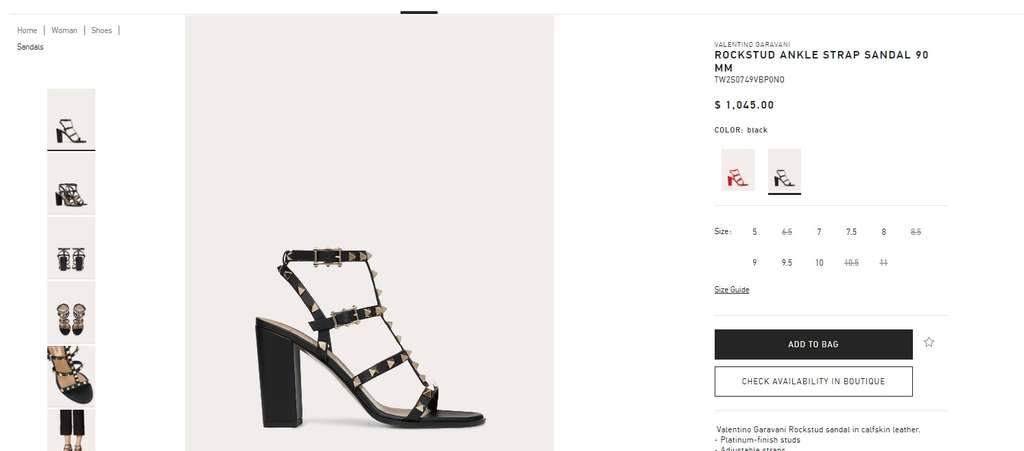Sepatu Valentino Rockstud Ankle Strap