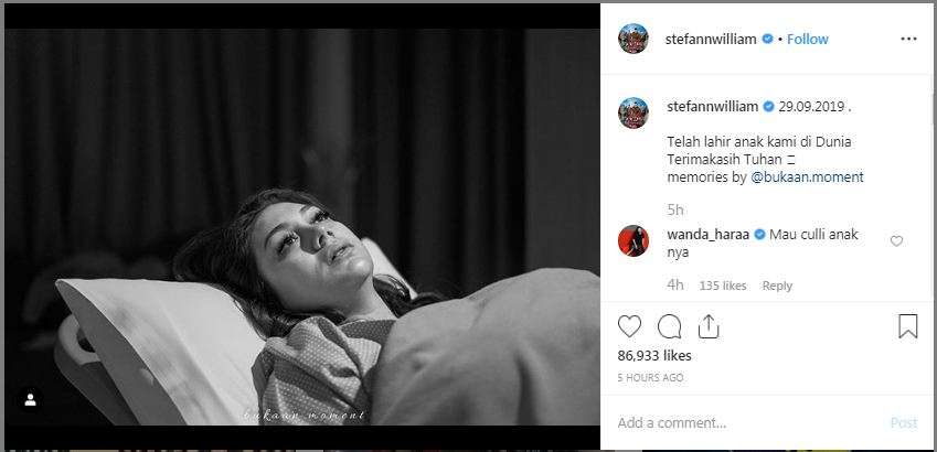 Stefan William umumkan kelahiran anak keempat
