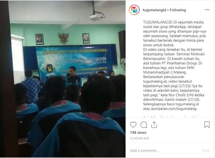 Penamparan siswa SMK Malang