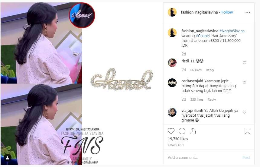 Jepit rambut Nagita Slavina