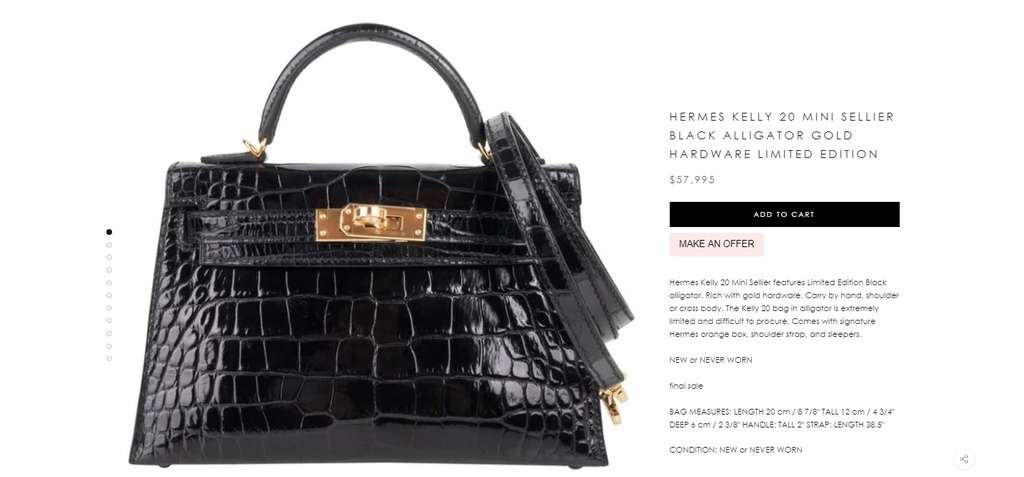 Hermes Kelly 20 Mini Black Alligator-Limited Edition