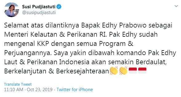 Cuitan Susi Pudjiastuti.