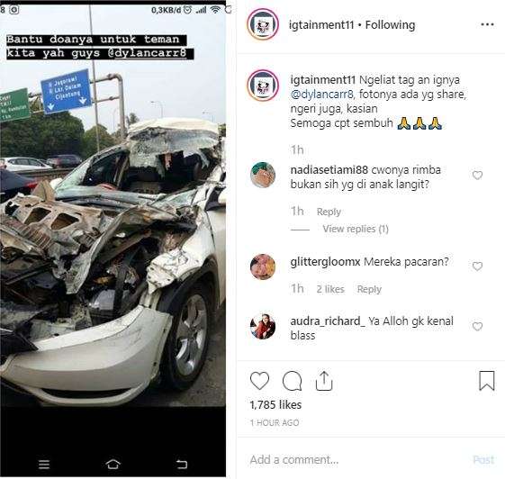 dylan kecelakaan