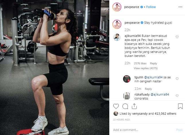 Tubuh Pevita Pearce dikomentari warganet.