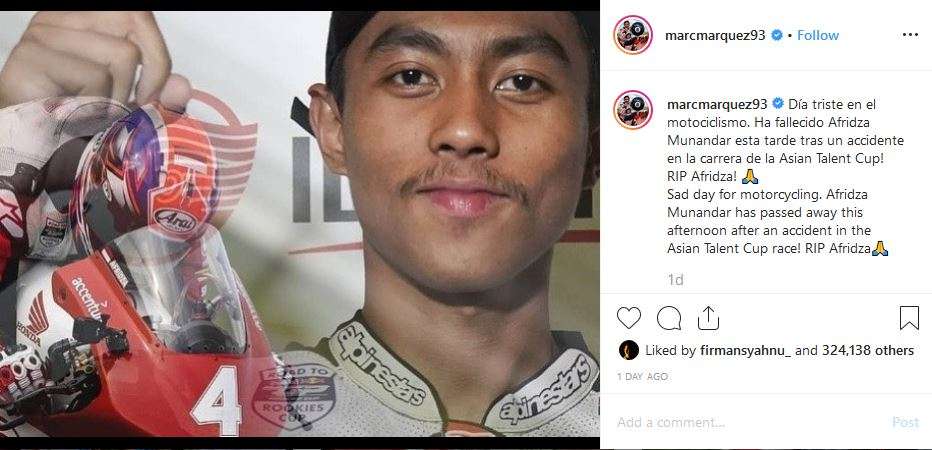 6 Fakta Terbaru Afridza Munandar, Pembalap Indonesia yang Meninggal Dunia
