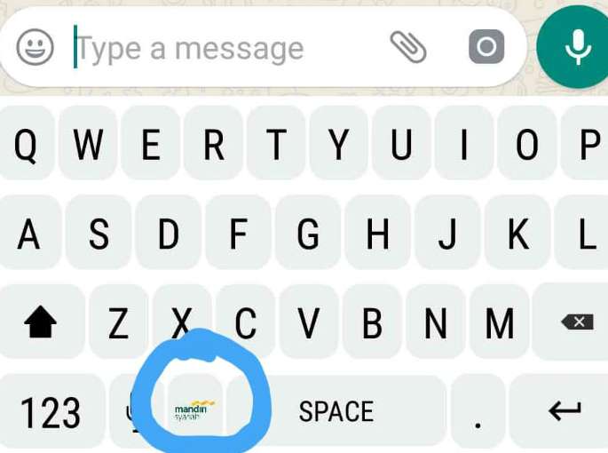 Fitur kebyoard Mandiri Syariah Mobile.