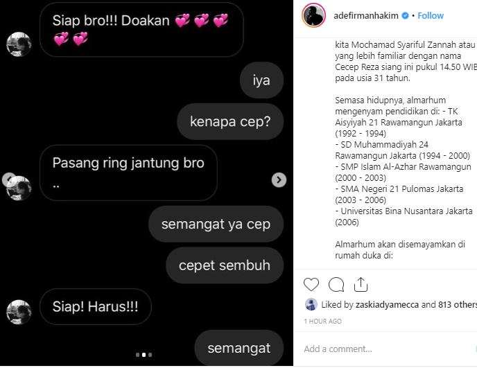 Cece memasang ring jantung