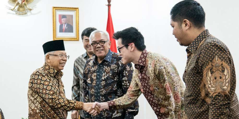 Manajamen Shopee saat bertemu Wapres Maruf Amin