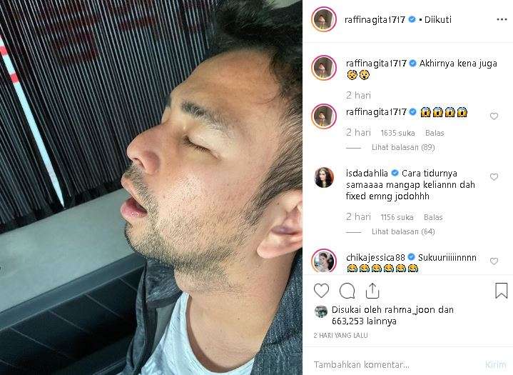 Raffi Ahmad tidur mangap