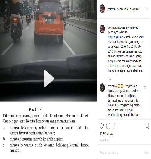 Pemasangan lampu kelap-kelip di mobil.