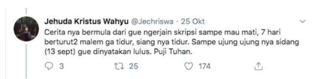 Ngerjain skripsi 7 hari berturut-turut.