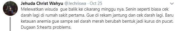 Sel darah merah mengalami perubahan bentuk dan warna.