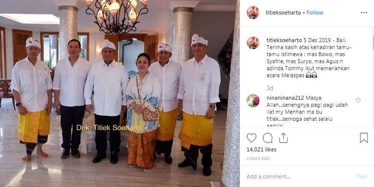 Prabowo Subianto menghadiri acara Melaspas.