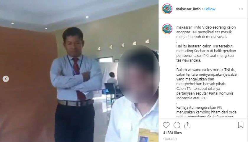 Viral video calon TNI Viral video calon TNI